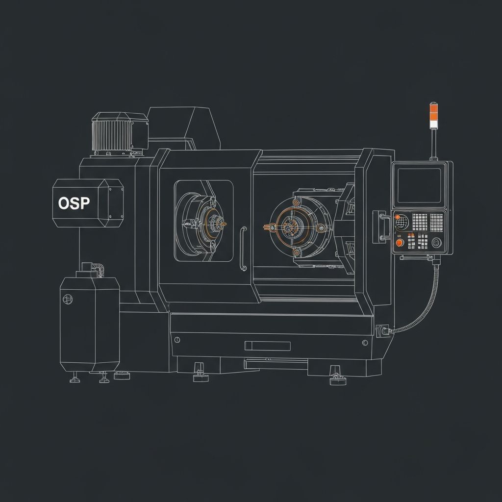CNC lathe turning machine illustration