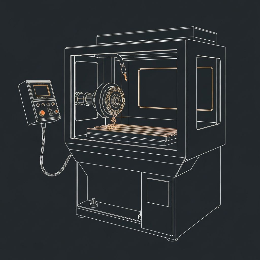 Surface finishing machine illustration